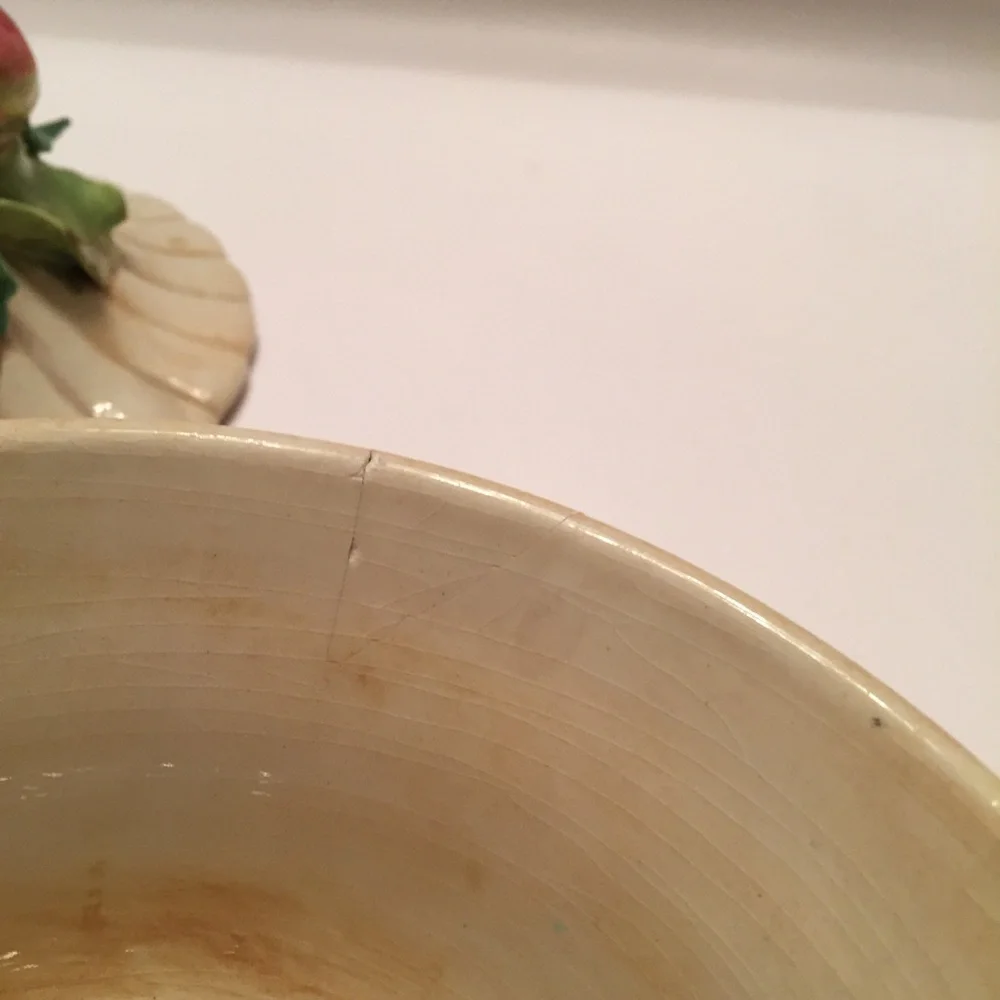 Vintage Handpainted Fruit Basket Small Made In Italy